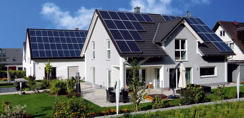 Photovoltaikanlage in einer Wohnsiedlung